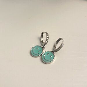 Smiley Face Hoop Earrings